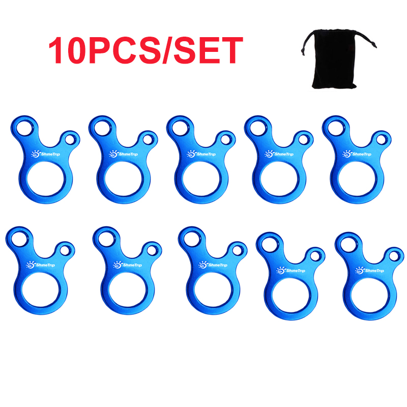 5/10 pcs/lot Tente de Camping En Plein Air Vent Corde Boucle 3 Trous En Alliage D&#39;aluminium Corde Tendeur Tente Corde Fixation Serrage Crochet: Blue10