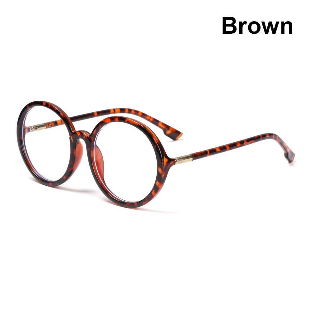 Oversized anti-blauw licht computerbril dames heren vierkant montuur optische bril platte spiegel bril: 2- bruin