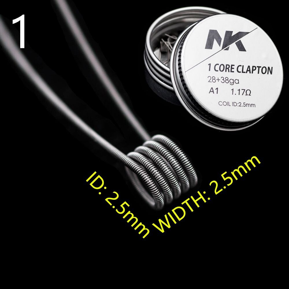 Bobine di riscaldamento alieno sfalsate Clapton Clapton NK KA1 per serbatoio atomizzatore RTA RDA: 1. A1 28-38G 8pcs