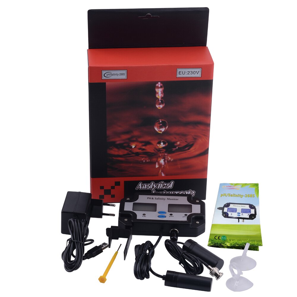 Yieryi-Monitor de PH y salinidad de PH-2685, medidor de ph y salinidad 2 en 1, probador de salinidad para acuario, piscina, Spa, agua de mar, del agua hortícola