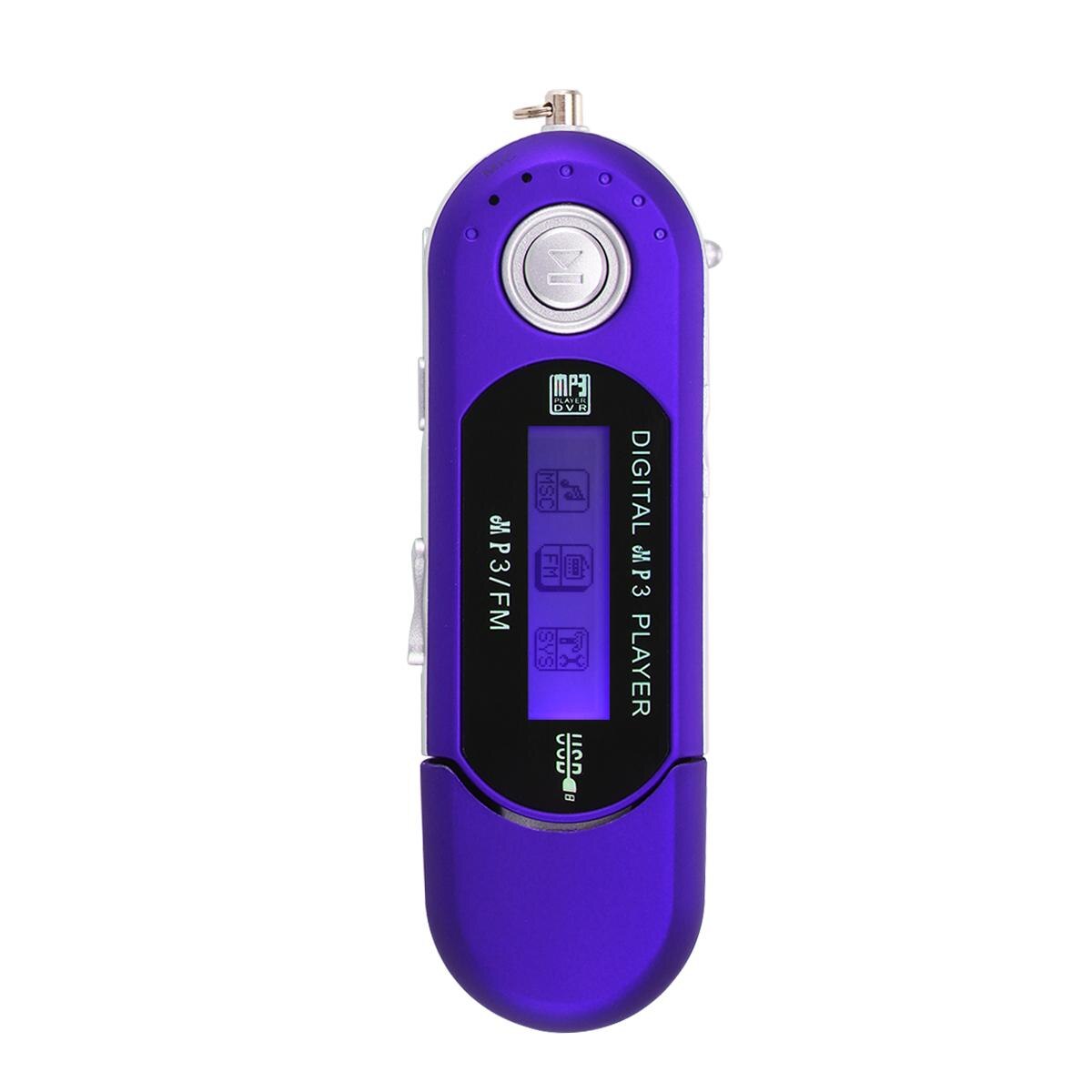 Mini bærbar usb digital  mp3 afspiller fm radio hør musik slank og  mp3 afspiller understøtter 32gb tf kort sd kort & fm radio