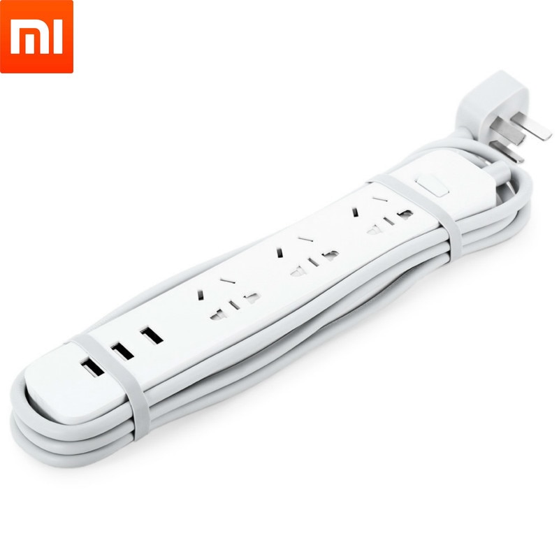 Prise multiprise électronique xiaomi smart home d'origine, charge rapide, 3 prises  + 3 , extension d'interface standard, ue, états-unis