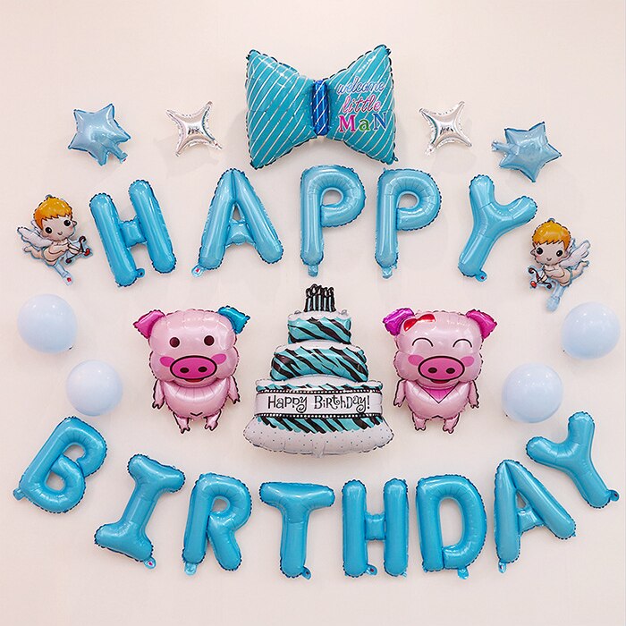 Birthday Party Decoration Happy birthday Banner Fringe Curtain Tablecloth Heart Star Confetti Balloons for Girl Boy Kids Adults: 6