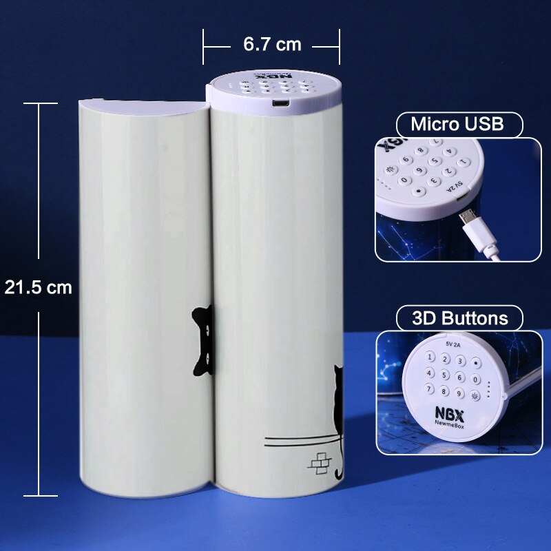 NBX zamek elektroniczny kod piórnik hasło piórnik Anime stacjonarne ruchome piaski pudełko na długopis robić przyborów szkolnych chłopiec dziewczyny prezent: NBX-M-21