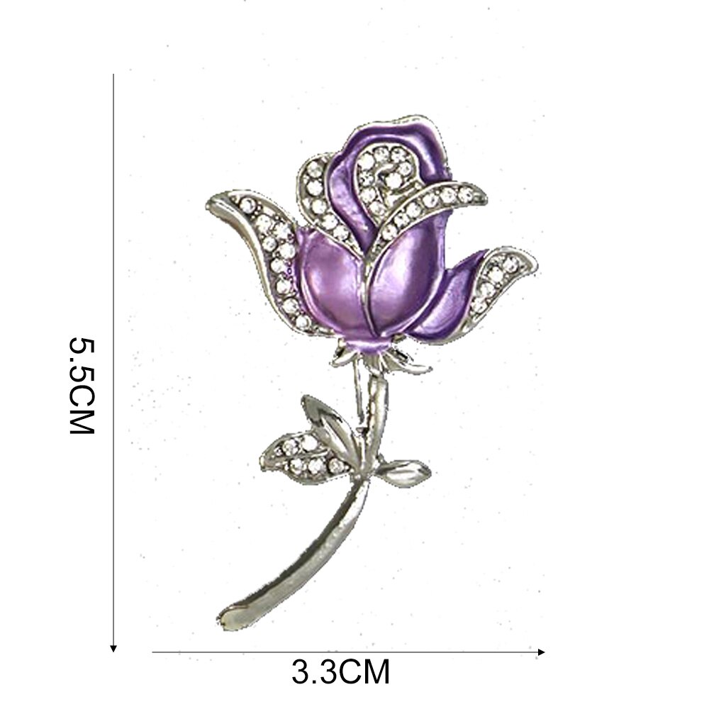 1Pcs Zonnebloem Emaille Broche Delicate Geel Paars Elegante Vrouwen Meisjes Strass Revers Pin Kleding Accessoires Sieraden: 15