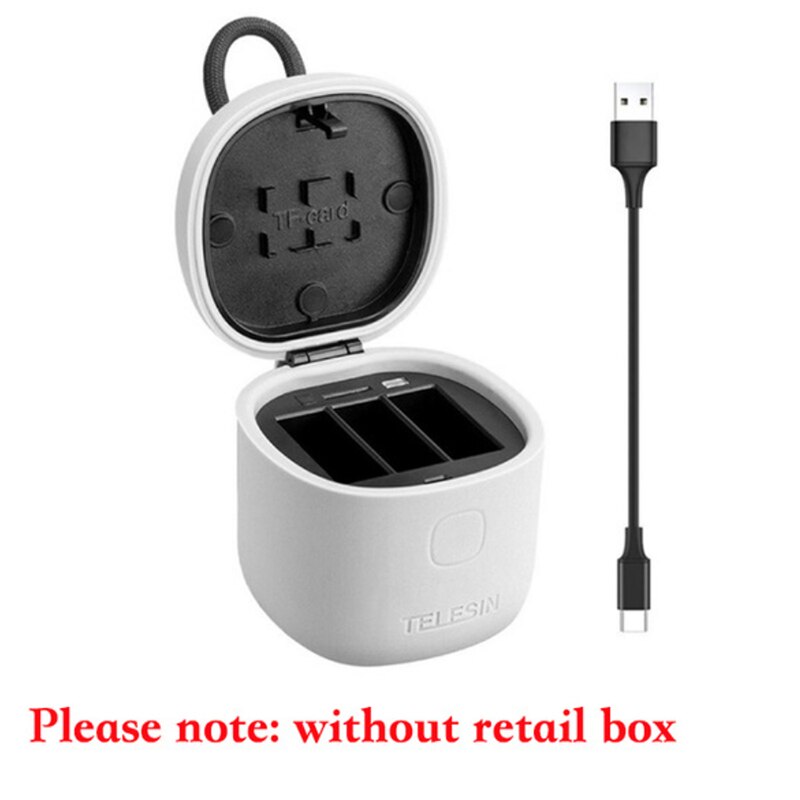 Decodificador TELESIN de batería de li para Gopro 8 7 6 5 y 3 en 1, caja de almacenamiento, cargador, lector de tarjetas para cámara go pro hero 8 5 6 7 hero8: option 1