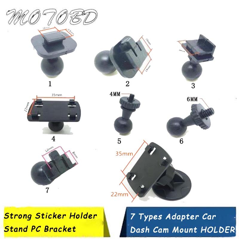 Kleine Auto Moun Camera Houder Dvr Dv Gps Houder Auto Dvr Mini Auto Houder Auto Styling Lijm Houder Met 7 soorten Adapter