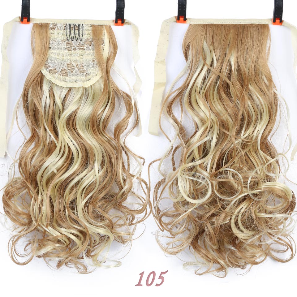 LUPU-coleta de pelo corto rizado para mujer, extensión de cabello con cordón, postizo sintético resistente al calor, tocados: 105