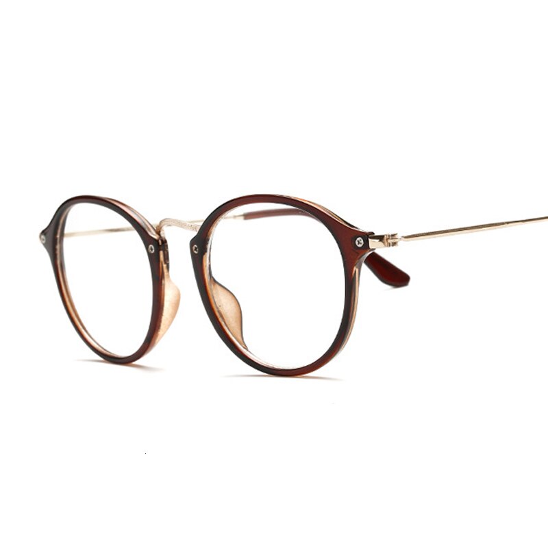 Armação redonda vintage para óculos de grau, óculos unissex redondo, lente óptica de miopia, simples, armação de olho de gato