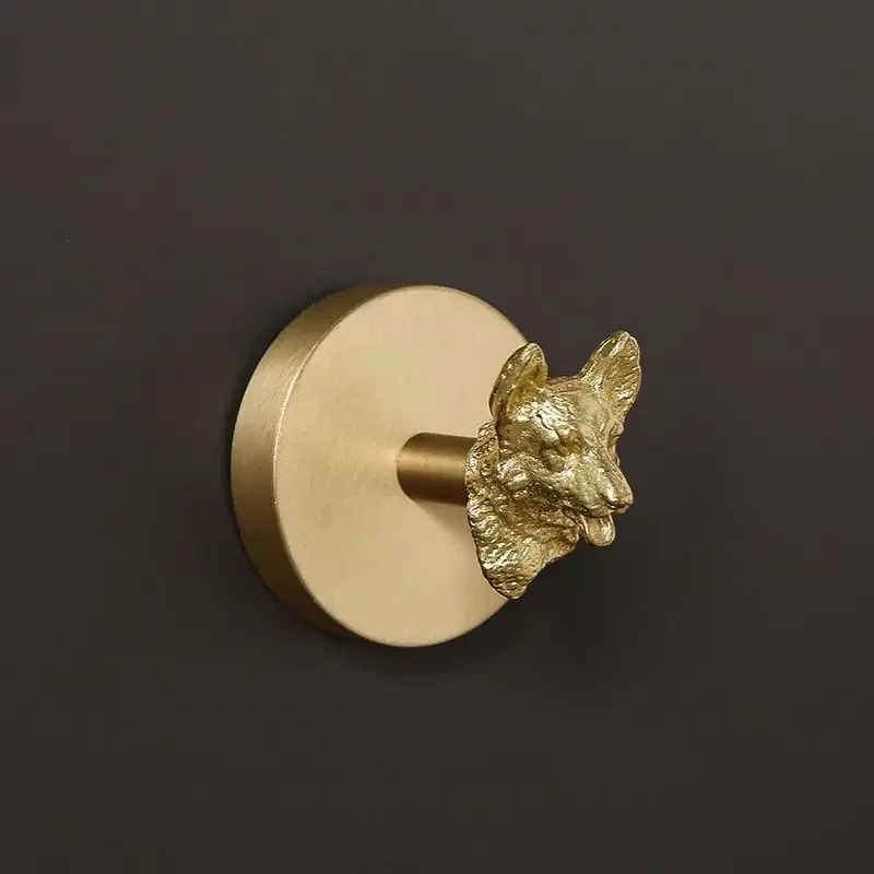 Pure Copper Animal Hooks Wall Mounted Hook for Hanging Clothes Hats Keys Scarf Brass Towel Holder Bathroom Accessories Coat Rack