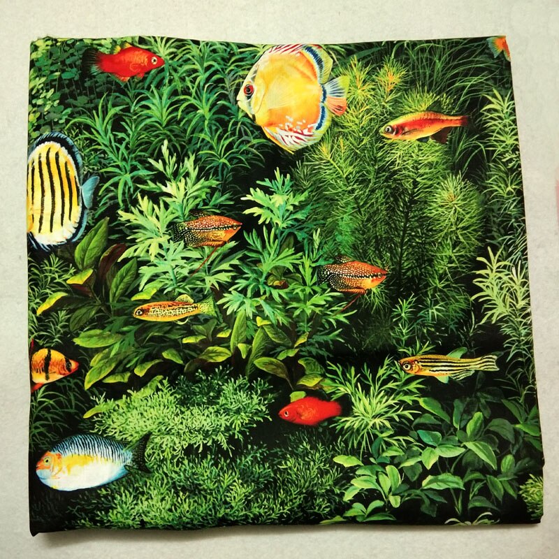 50x105cm Vivid Digital Printing Ocean Tropical Fish Printed Cotton Fabric Fishs Fabric Patchwork Cloth Dress Home Decor