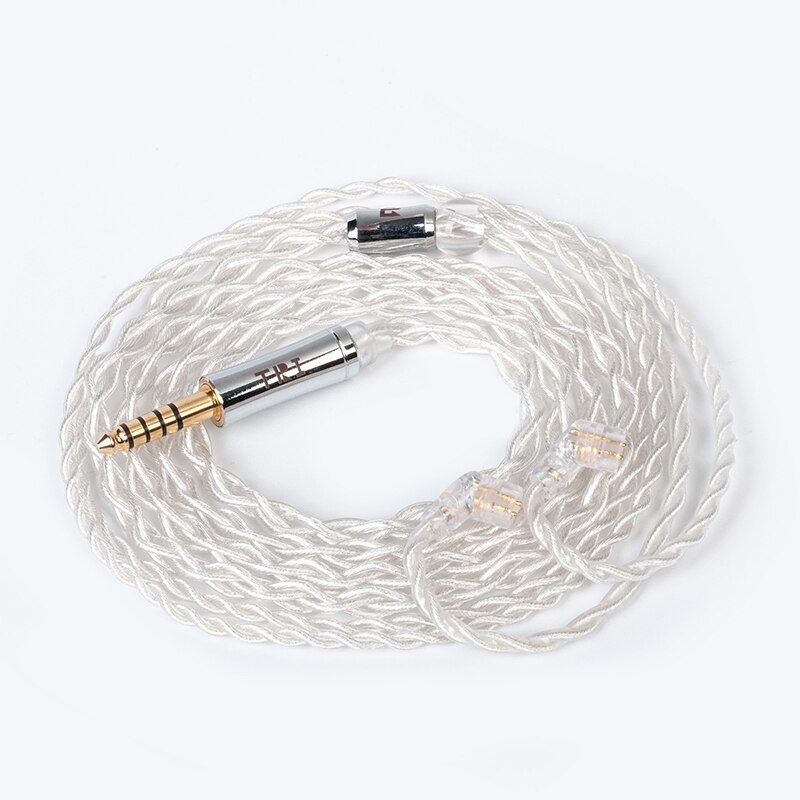 TRI Through 4 Core High purity 5N Single Crystal Copper winding cable 2pin/MMCX/QDC/TFZ with 2.5/3.5/4.4 Connector KS2: QDC 4.4mm
