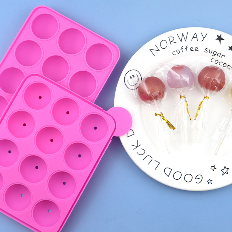 Molde de pirulito de silicone com 20 buracos, faça você mesmo, gelatina de chocolate, bola de gelo, moldes de bolo, molde reutilizável, sobremesa assada, molde antiaderente, ferramentas de cozinha
