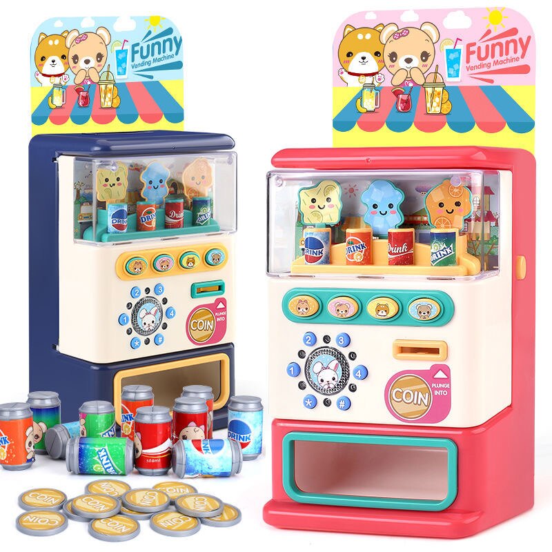 Børn simuleret salgsautomat puslespil drikkevarer drikkevareautomat legetøj foregive drik mini puslespil legetøj
