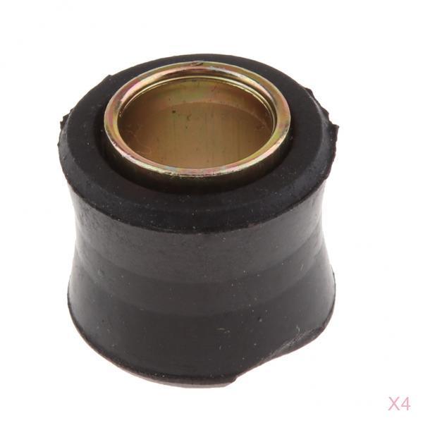 4x Black Motorcycle Shock Absorber Bushing Made Of Rubber And Metal, Replacement For The Old Or Defective Bush, Φ12mm