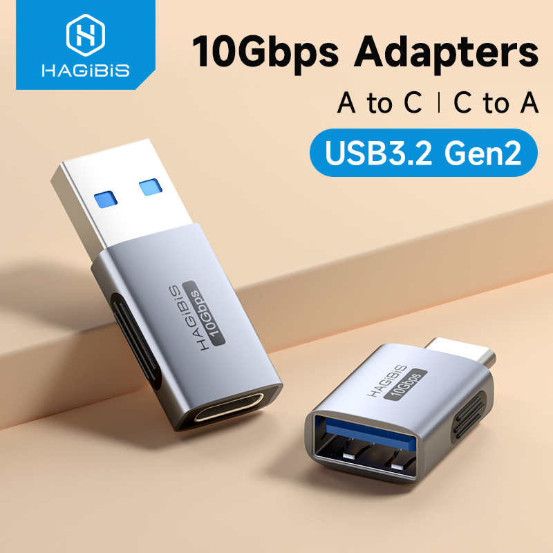 Hagibis USB to Type C OTG Adapter 10Gbps High-Speed Data Transfer USB C Male to A Female For Macbook Pro iPhone 16 iPad Tablet