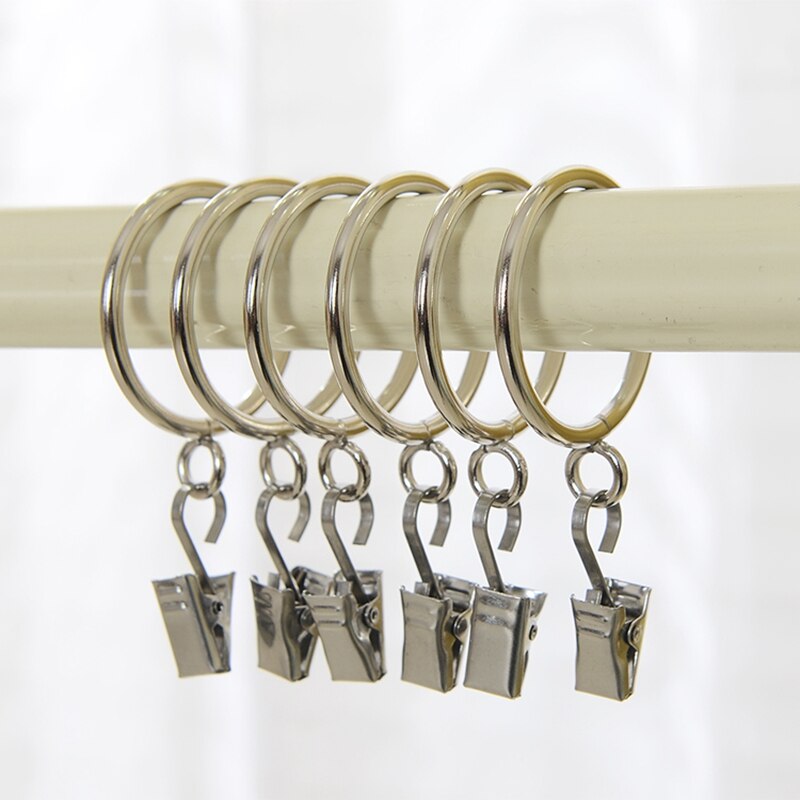 Binnendiameter 38/45Mm Metalen Ringen Opknoping Met Haak Proces Gordijn Zilveren Ringen Romeinse Staaf Haken Gordijn Accessoires CP055TF