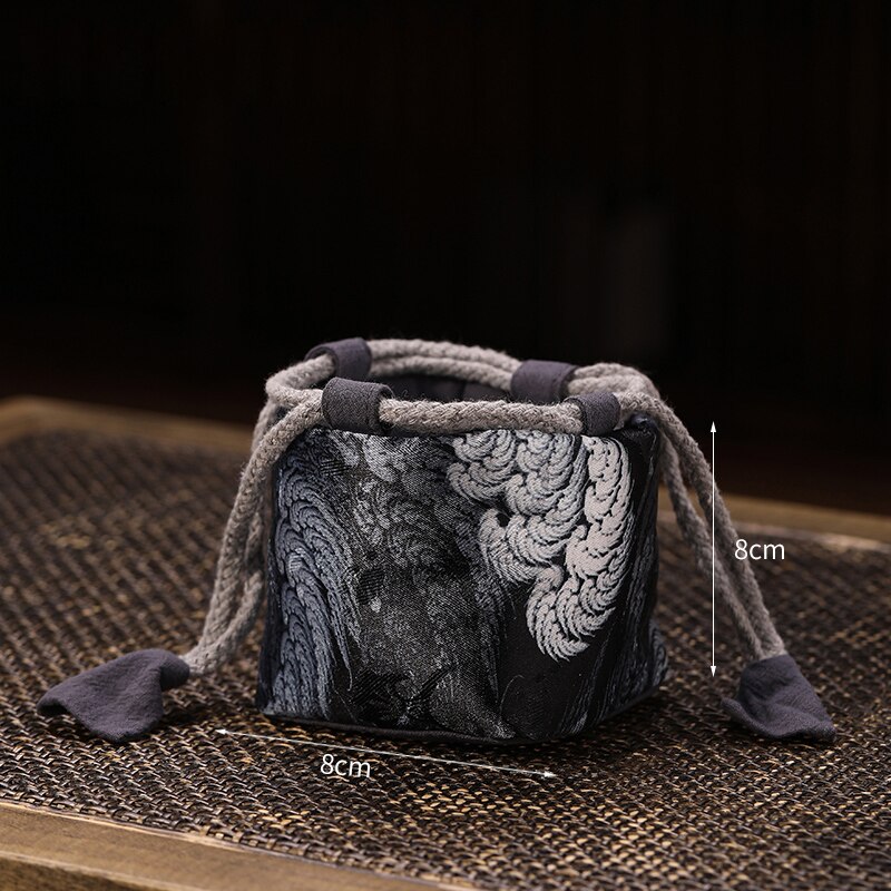 Verdikte Geweven Katoen Satijn Theekopje Zak Chinese Handgemaakte Tas Draagbare Opbergtas Doek Tas Reizen Theepot Tas Thee Set Zak: E