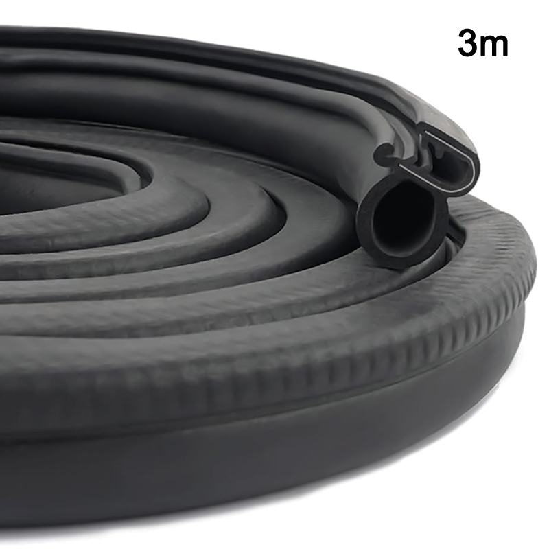 Autodeur Rubberen Afdichtstrip 3 meter Universele Geluiddichte Afdichtstrips met Zijkant PVC Lamp voor Autodeur Boot Thuis Afdichtmiddelen: Default Title