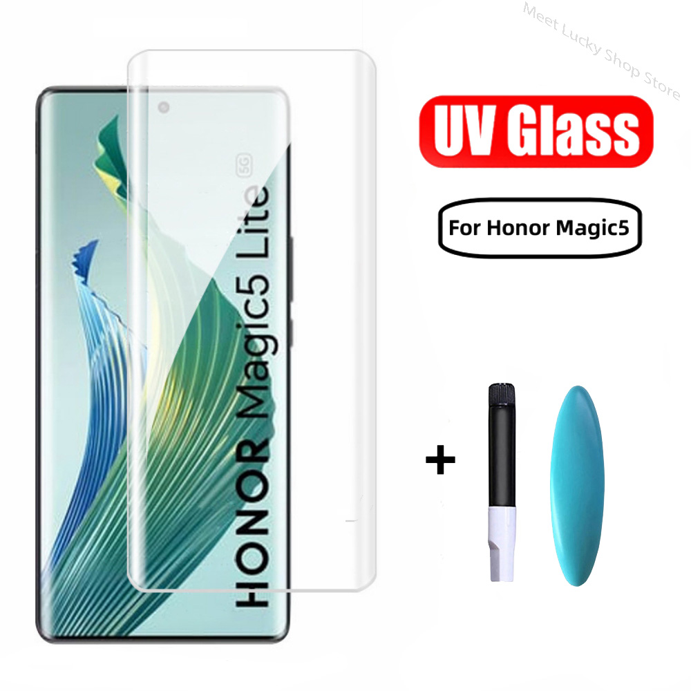 3D Curved Full Glue UV Tempered Glass For Honor Magic 5 6 Pro Lite Screen Protector For Magic6 Magic7 Ultimate RSR Film Glass