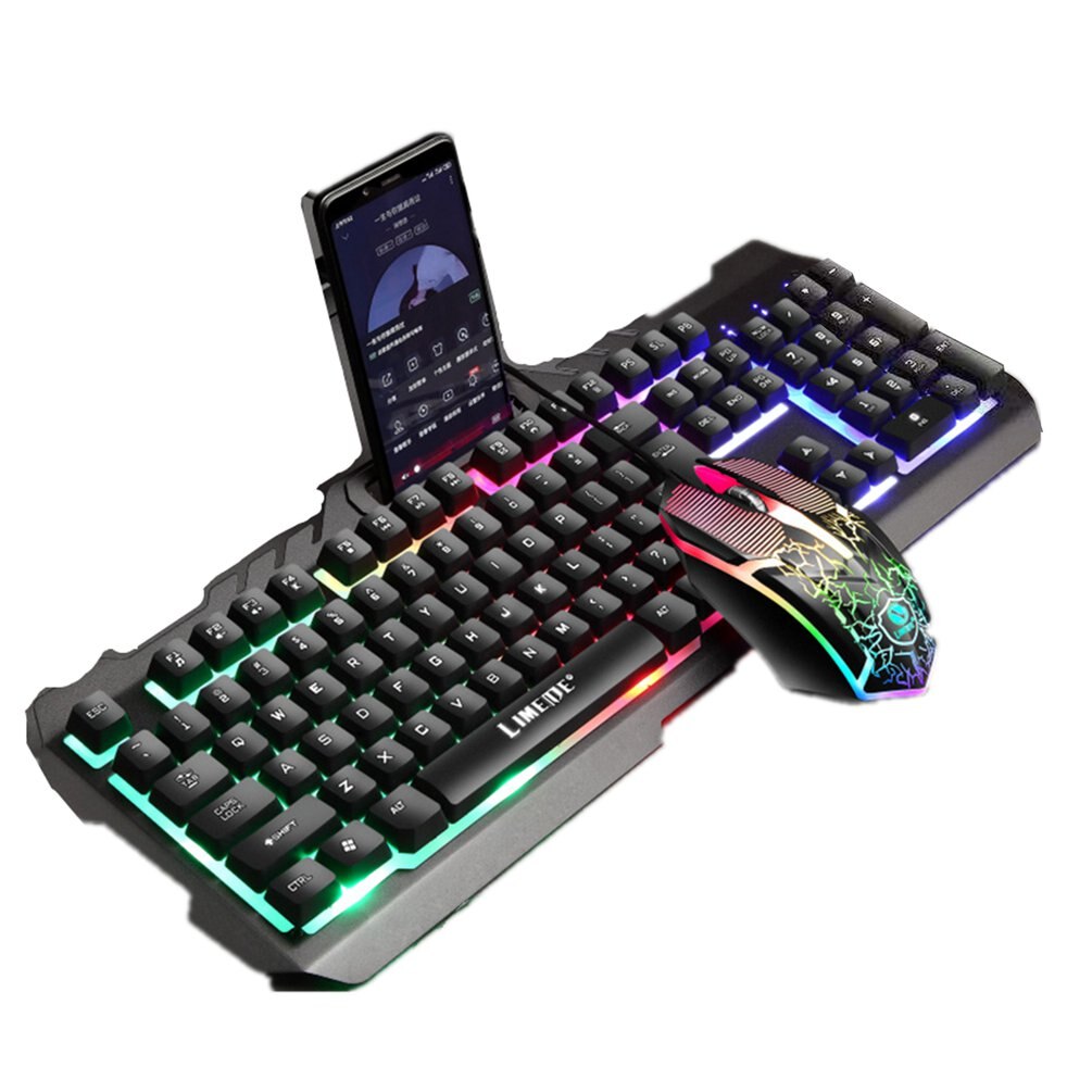 Keyboard and Mouse Set USB Wired Luminous Mechanical Keyboard and Mouse Set Gamer Keyboard Set for PC Computer