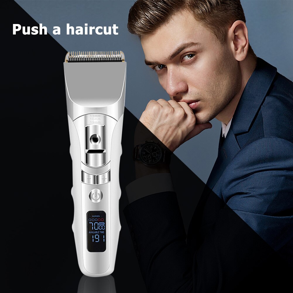 Usb oplaadbare tondeuse voor mannen, baardscheermes, tondeuse, elektrische tondeuse, kapper, tondeuse met lcd-scherm