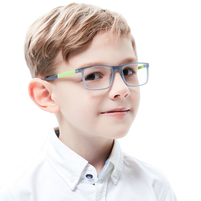 Kirka Kids Glasses TR90 Flexible Eyeglass Frames Children Optical Frame Kids Grey Children Glasses For 6-10 Years Old