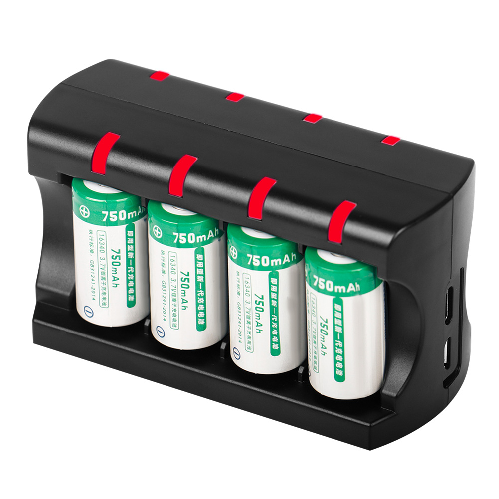 5V 300mAh 8 Slot Battery Charger with USB Charging Port for CR123A Batteries _WK