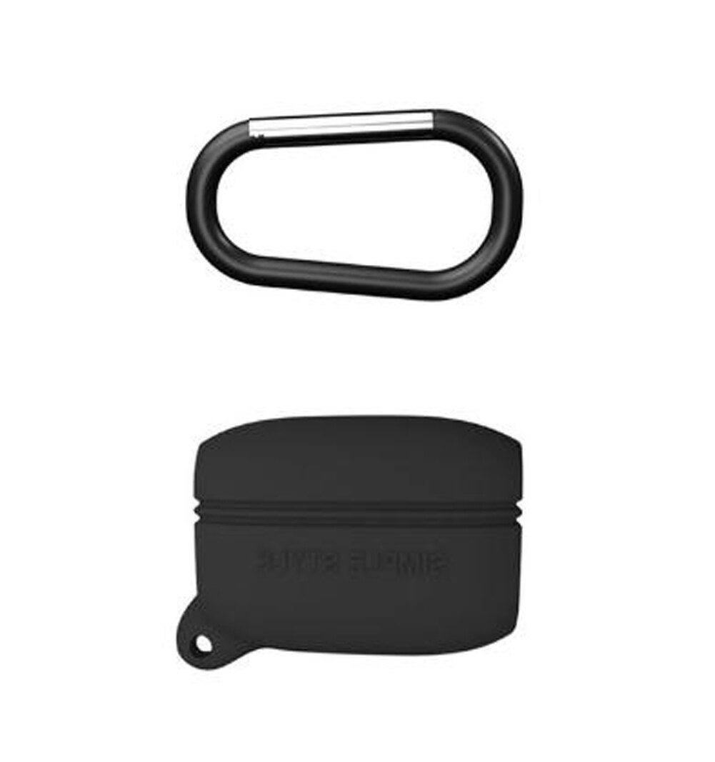 For Jabra Elite Active 65t Earphone Full Protective Silicone Case Cover Pouch Modern Portable Silicone Case With A Hook: Black