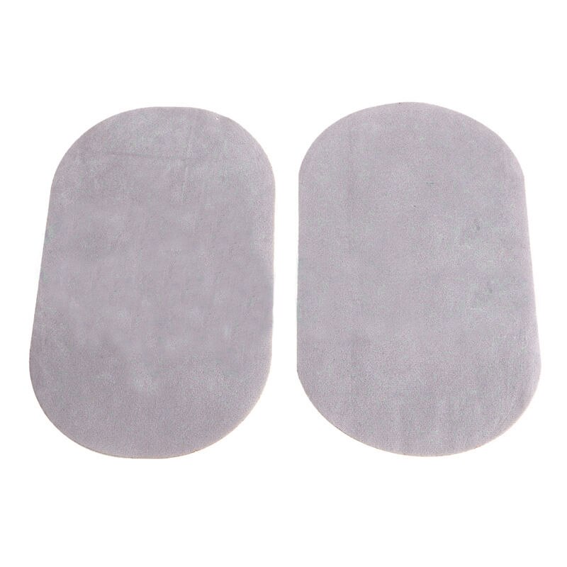 Patch de broderie ovale simple à repasser, à coudre, pour réparer les vêtements, les coudes, les genoux, les autocollants, les applications décoratives en tissu à coudre: Gris