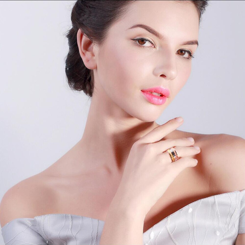 NIBA Multicolor Stainless Steel Women Jewelry Ring Engagement Ring for Women men