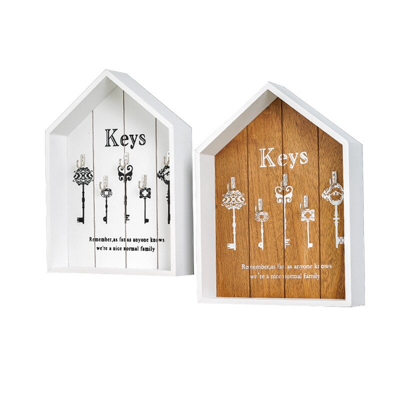 Wall-mount Handmade Wooden Key Hook Home Wall Decoration Multi-purpose Wall Hanging Hook for Keys Ring Storage Holder Key Hanger