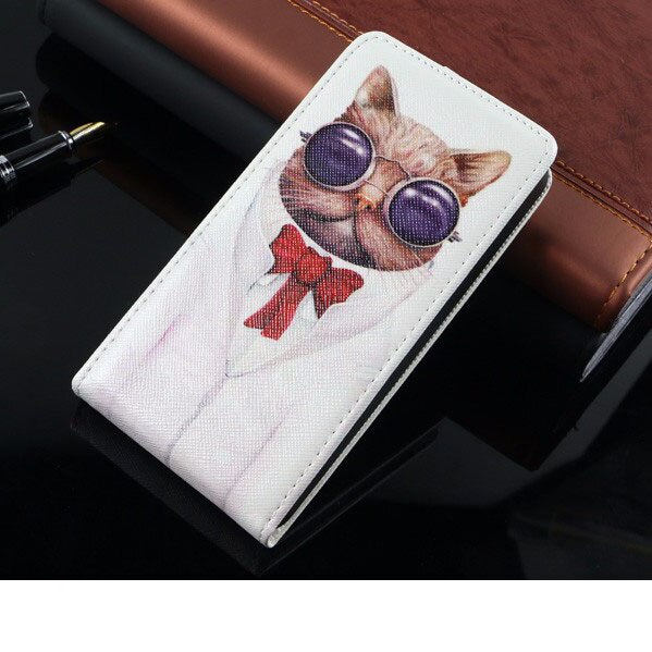 Flip Leather case For Samsung Galaxy Core2 Core 2 G355H G355 G355M SM-G355H Duos Back cover Cartoon Painting Phone Cover TPU: MR cat