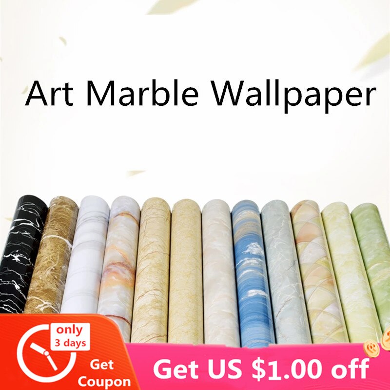 Marble Wall Sticker Waterproof PVC Self Adhesive Wallpaper Heat Resistant Kitchen Countertops Table Furniture Cupboard Wallpaper