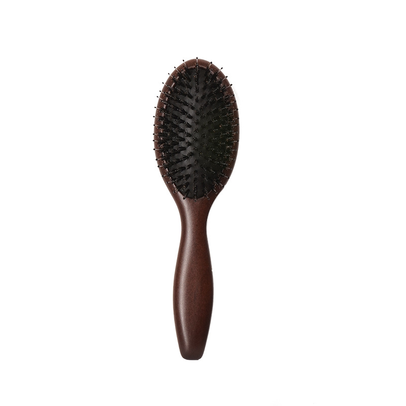 Bristle Hair Brush Women Combs for Hair Wood HairBrush Detangle Straightener Brush Hair Comb Barber Accessories: black