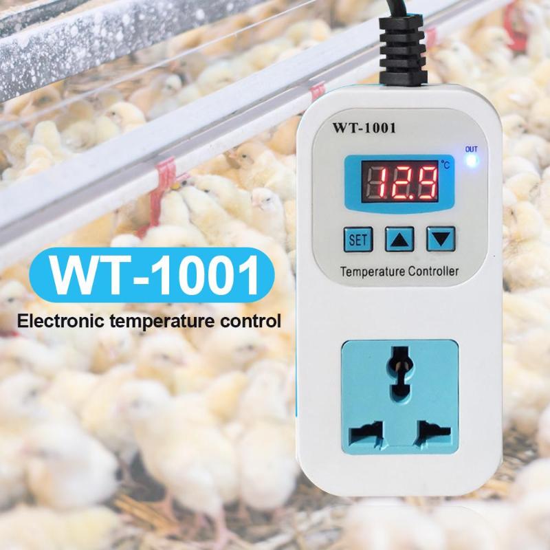 WT-1001 Smart Digital Temperature Controller Electronic Clear LED Display Screen Heating or Cooling Control Thermostat Regulator