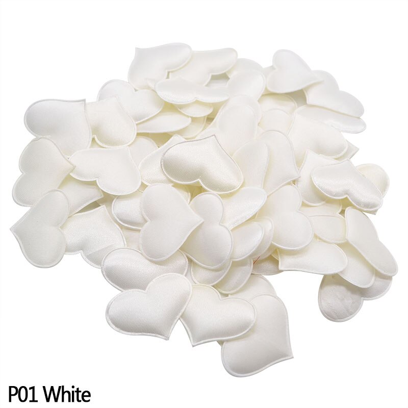 100 pçs coração tecido confetes decoração de mesa de casamento confetes pequeno amor coração pétala diy artesanato feliz aniversário festa suprimentos: White