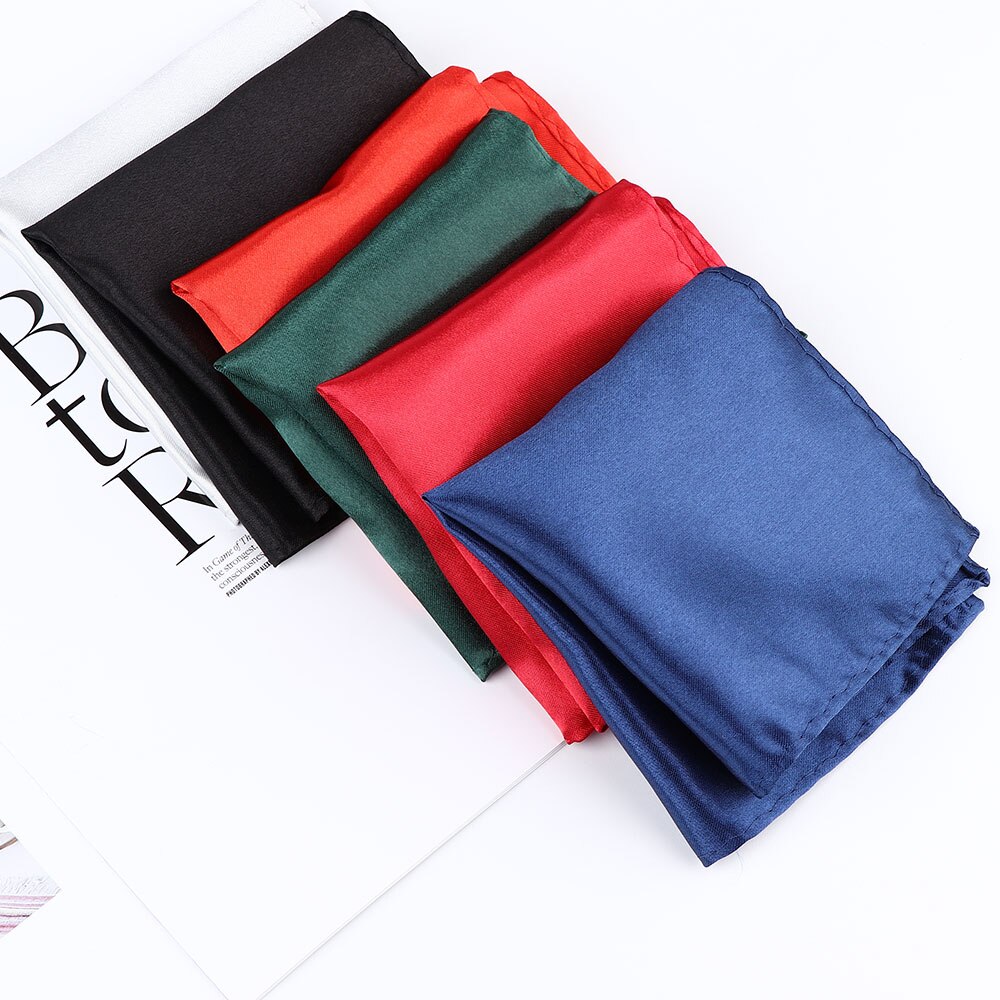 Écharpe carrée noire rouge bleu | Costume blanc homme, accessoires serviette de poche pour Banquet de mariage anniversaire