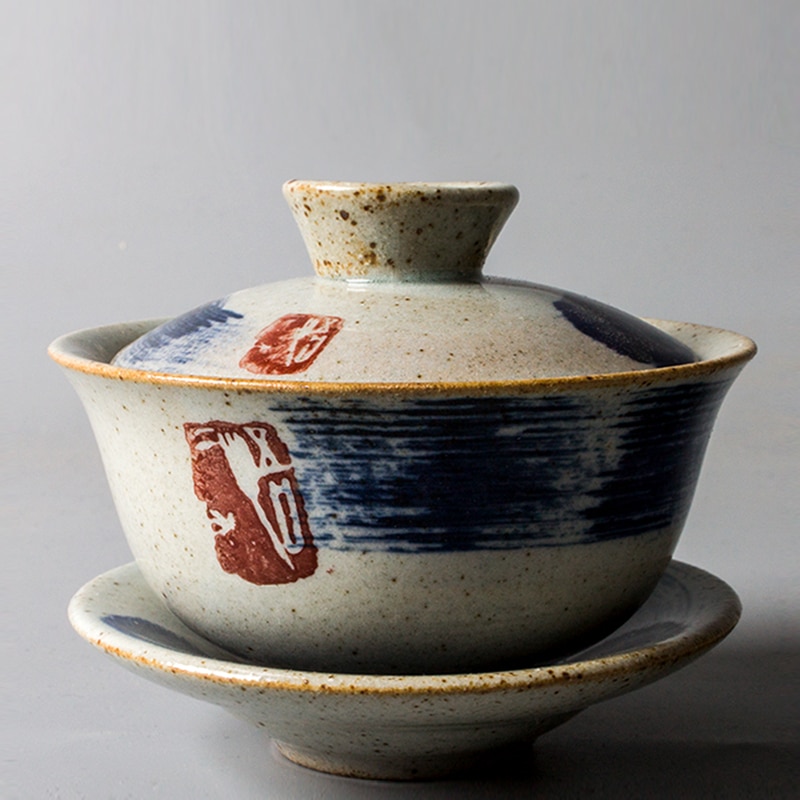 Zen håndmalet gaiwan til te-keramik terrin med låg testel kung fu te-ceremonisæt kaffekopper skåle vintage chawan 150ml