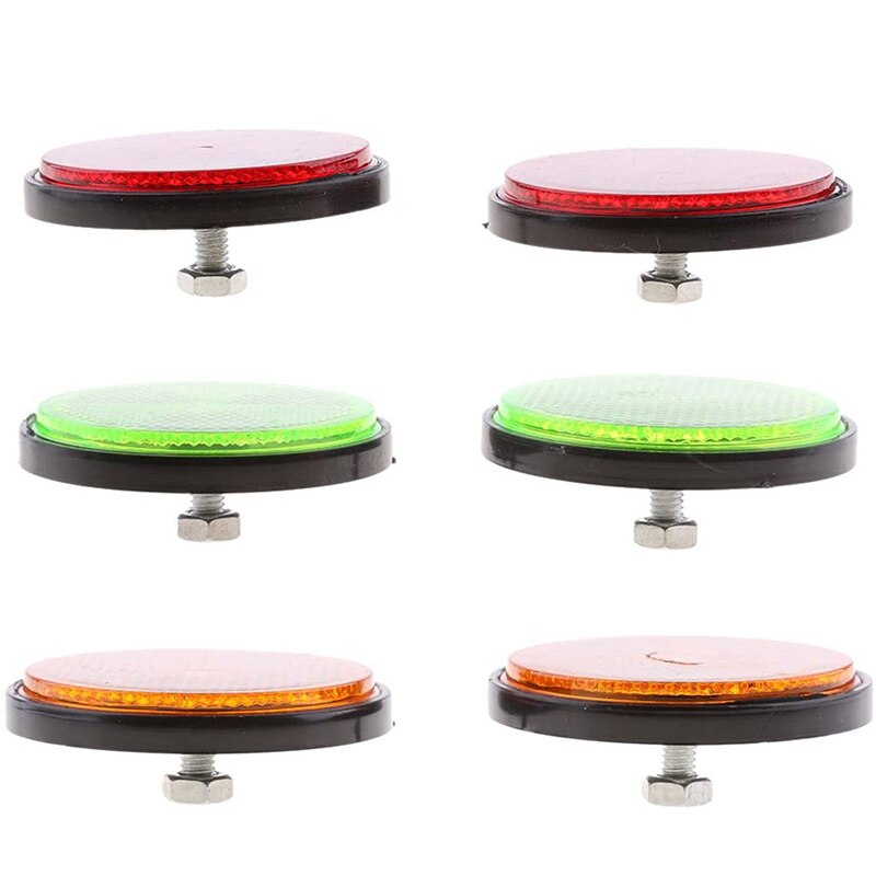 Reflector reflectante redondo de advertencia, accesorio de alta visibilidad, resistente a la intemperie, apto para coches, motocicletas, bicicletas, coche, Styli, 2 uds., 2,16 pulgadas