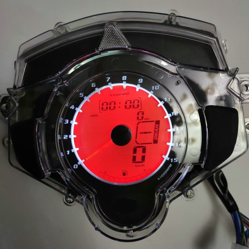 7 Color Motorcycle Instrument Lcd Digital Gauge Speedometer Tachometer Odometer Display for Yamaha Lc135