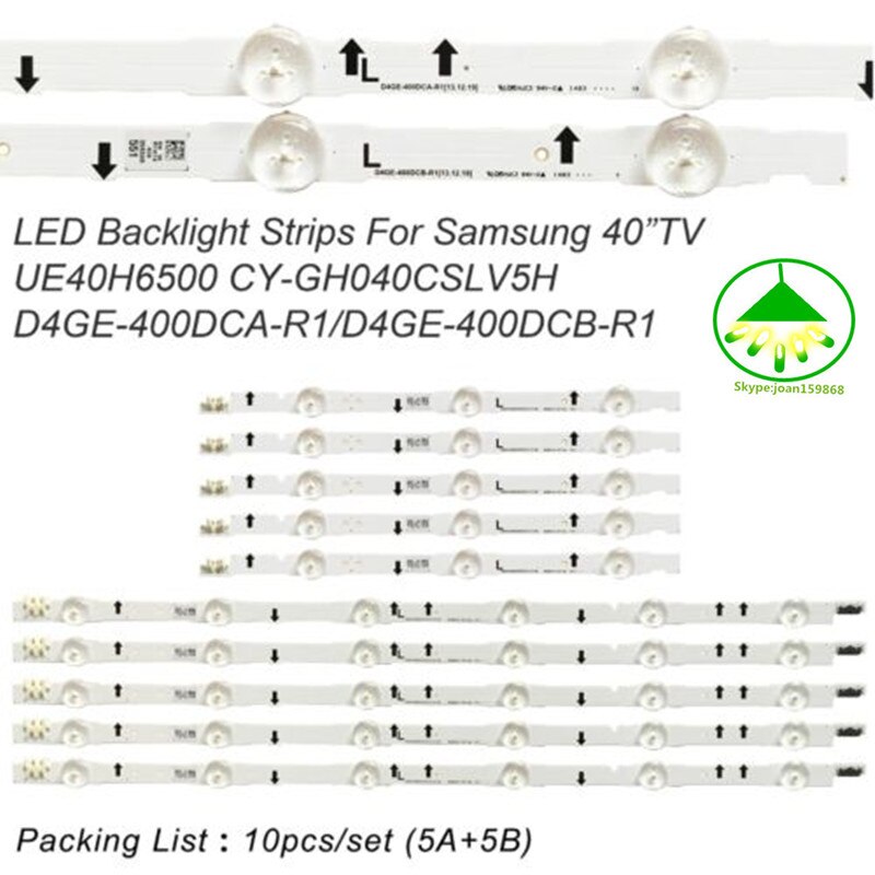 Retroiluminación LED para SamSung 40 "TV UE40H6500 UE40H5500 UE40H6200 D4GE-400DCB-R2 UE40H5100 CY-GH040HGLV2H... CY-GH040HGLV3H UE40H6400