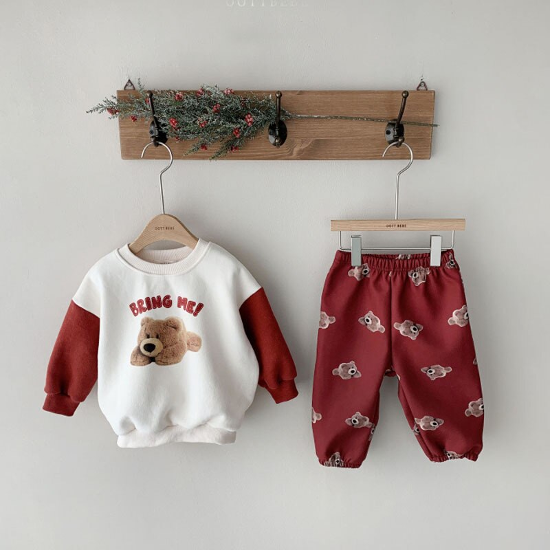 2022 Baby Broek Katoen Cartoon Volledige Beer Print Broek Lente Herfst Jongens Meisjes Casual Mode Kids Bottoms