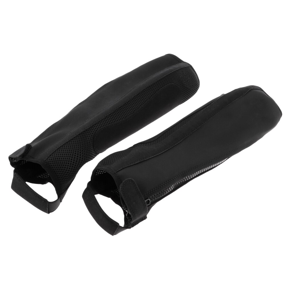 Polainas cómodas con broches y cierre de cremallera para hombres, mujeres y niños, protector de piernas deportivo, color negro