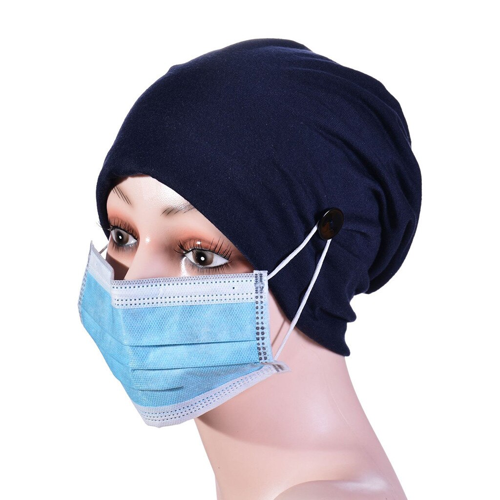 Staccabile Pulsante Delle Donne Ha Increspato Solido Musulmano Cappello Beanie Sciarpa Dell'involucro Cap 2020 Delle Signore di Modo di Protezione Puntale Casual Femminile