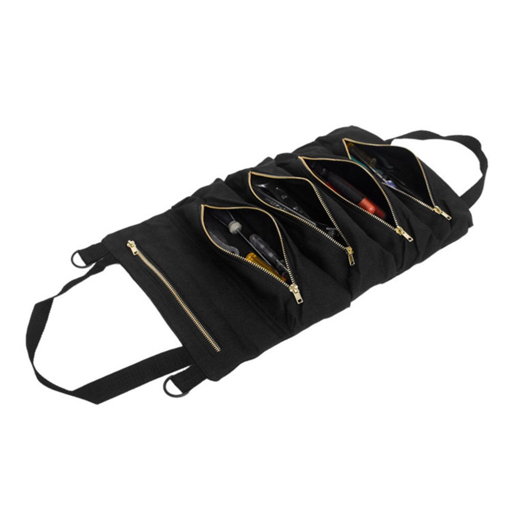 Multi-Purpose Tool Oprollen Canvas Opbergtas Wrench Roll Pouch Opknoping Tool Rits Carrier Tote Organizer Auto opbergtas: 1