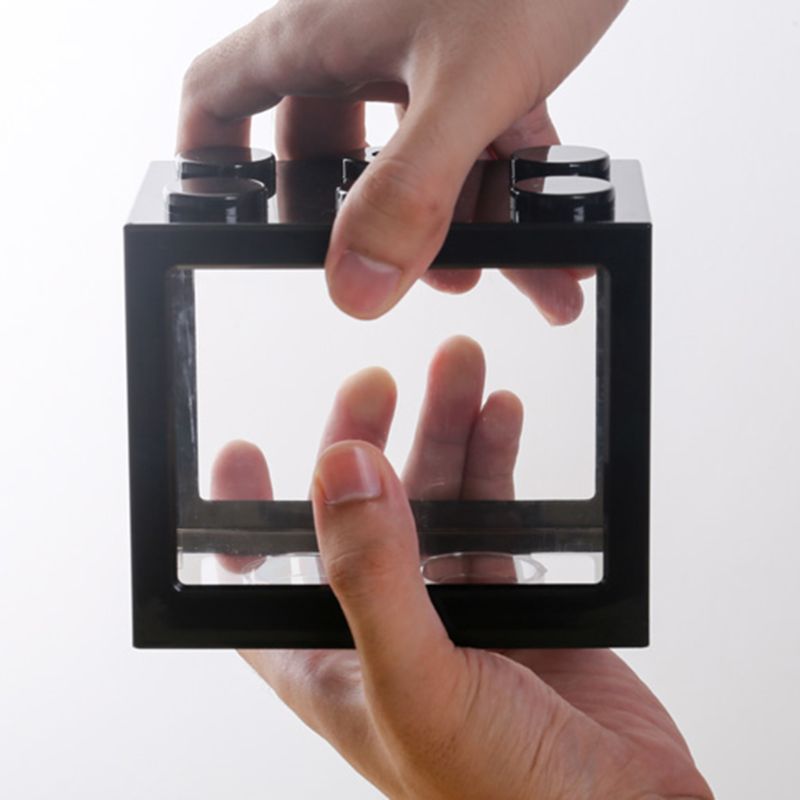 USB Mini Aquarium Fish Tank with LED Lamp Light Home Office Desktop Decoration