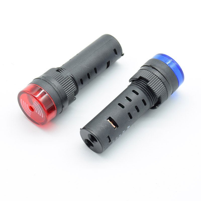 1pc Panel Mount 16mm led Indicator buzzer 12V 24V 220V led buzzer red green yellow Signal light