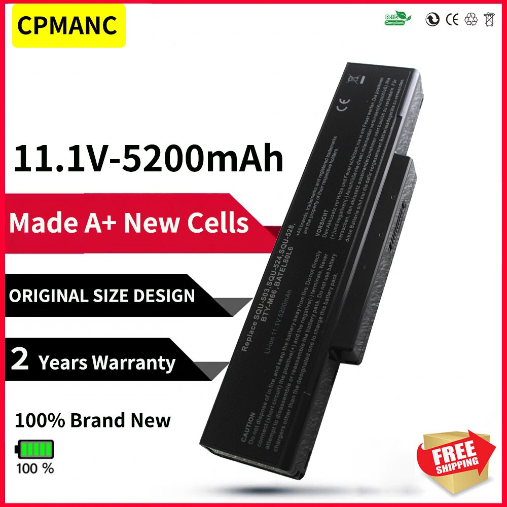CPMANC Laptop Battery For LG/Asus EB500 ED500 M740BAT-6 M660BAT-6 M660NBAT-6 SQU-524 SQU-528 SQU-529 718 BTY-M66 M68