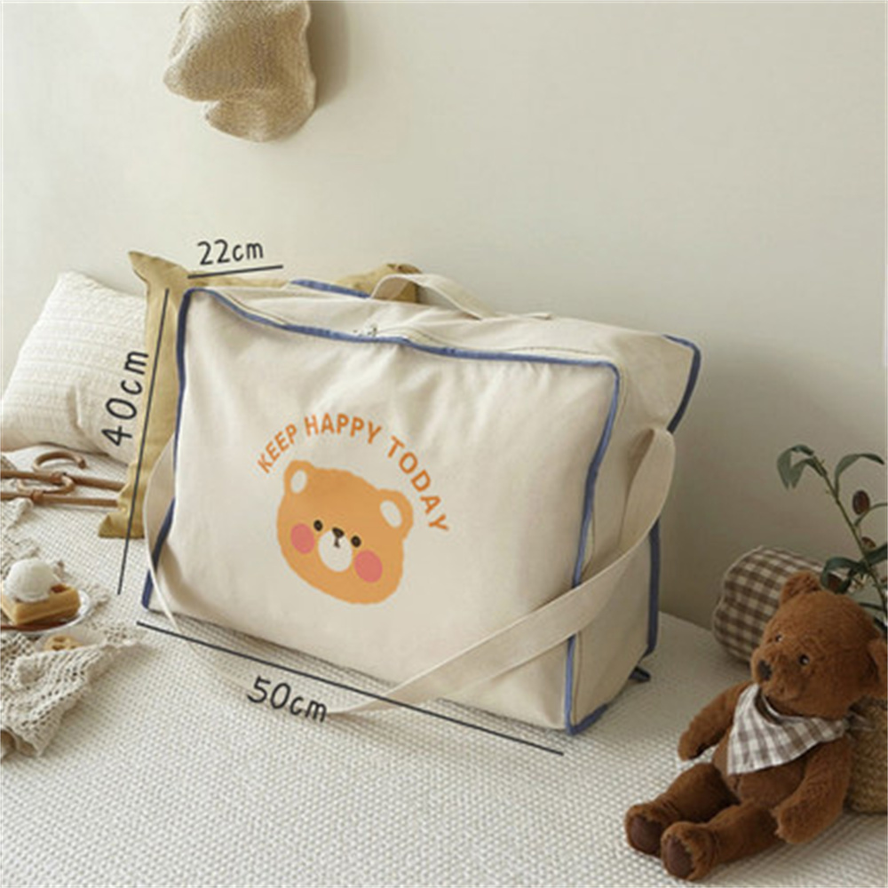 Opbergtas voor kleuterdekens, schattige tas voor thuis, kinderkleding, inpaktas, draagbare tas voor het organiseren van kleding.: Lichtgrijs